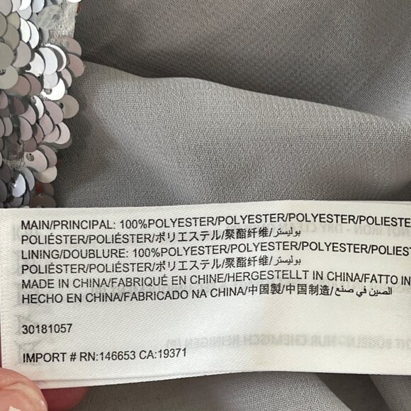 Keepsake The Label No Signs Midi Dress Silver Sequin Size XL New Years Formal - Picture 9 of 12